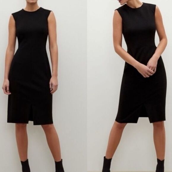 MM Lafleur Dresses & Skirts - MM. Lafleur Katie Ponte Front Slit Career Sheath Midi Dress Black Size 4